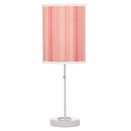 Retro Color Peach Lemon Stripes Table Lamp