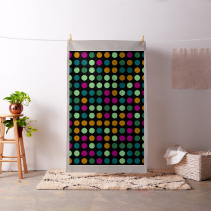 Retro Color Polka Dot Circles Pattern #4 Fabric