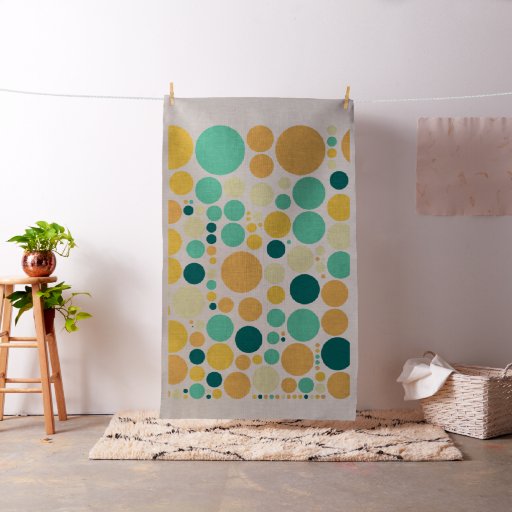Retro Color Polka Dot Circles Pattern Fabric