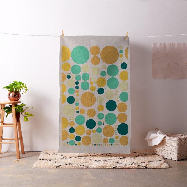 Retro Color Polka Dot Circles Pattern Fabric (In Situ)