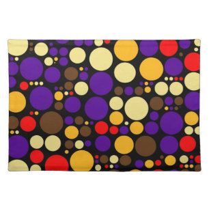 Retro Color Polka Dots Abstract Art 2 Cloth Placemat