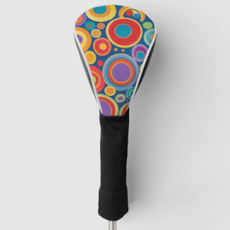Retro Color Pop Circles Golf Head Cover