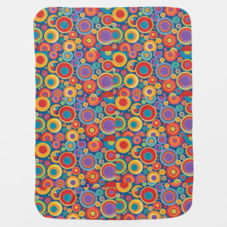 Retro Color Pop Circles Pattern Baby Blanket