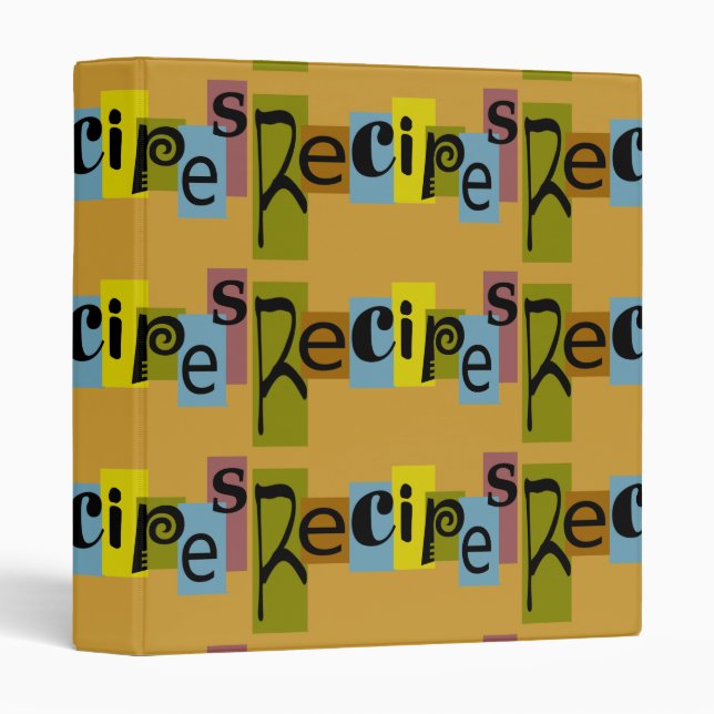 Retro Color Recipe 3 Ring Binder (Front/Spine)