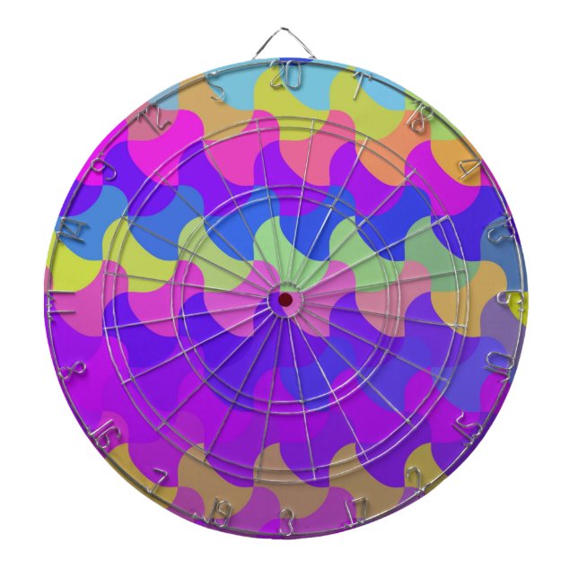 Retro Color seamless pattern art Dart Board (Front)