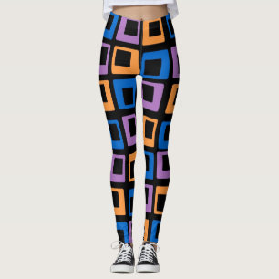 Retro Color Squares Pattern #13 Leggings