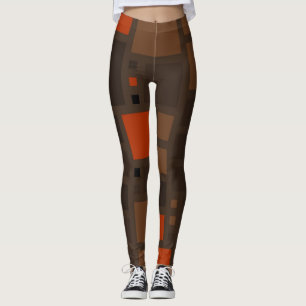 Retro Color Squares Pattern Leggings