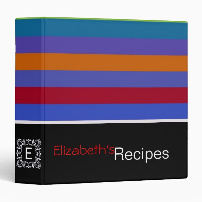 Retro Color Stripe Pattern 10 Binder (Front/Spine)