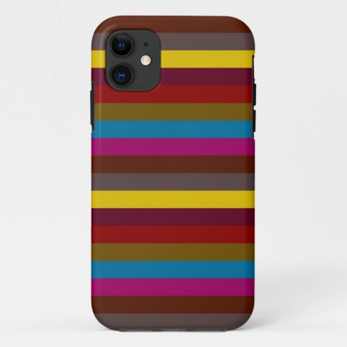 Retro Color Stripe Pattern 10 iPhone 11 Case