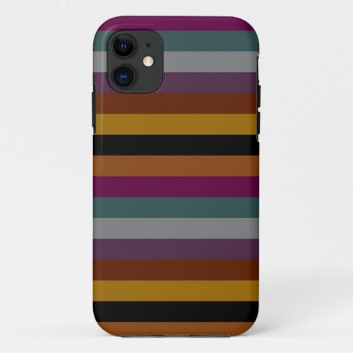 Retro Color Stripe Pattern 2 iPhone 11 Case