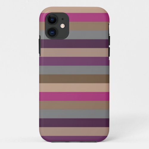 Retro Color Stripe Pattern 3 iPhone 11 Case