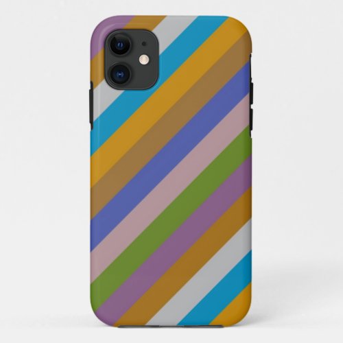 Retro Color Stripe Pattern 3 iPhone 11 Case