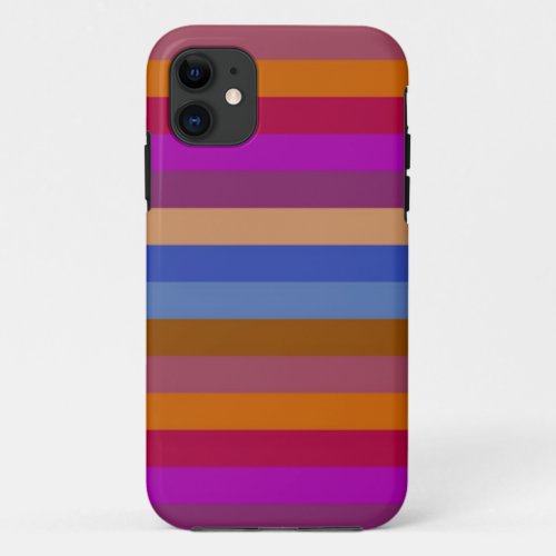 Retro Color Stripe Pattern 4 iPhone 11 Case