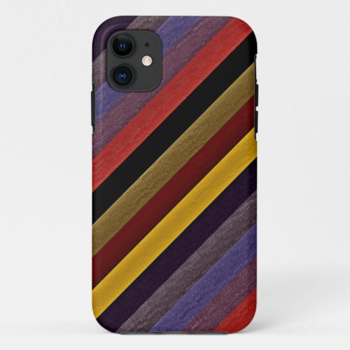 Retro Color Stripe Pattern 4 iPhone 11 Case