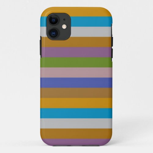 Retro Color Stripe Pattern 5 iPhone 11 Case