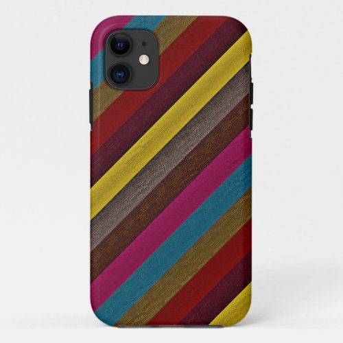 Retro Color Stripe Pattern 5 iPhone 11 Case