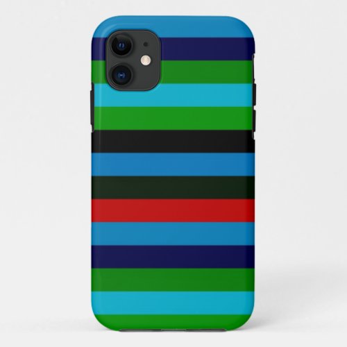Retro Color Stripe Pattern 6 iPhone 11 Case