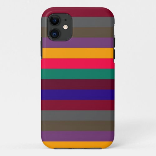 Retro Color Stripe Pattern 7 iPhone 11 Case