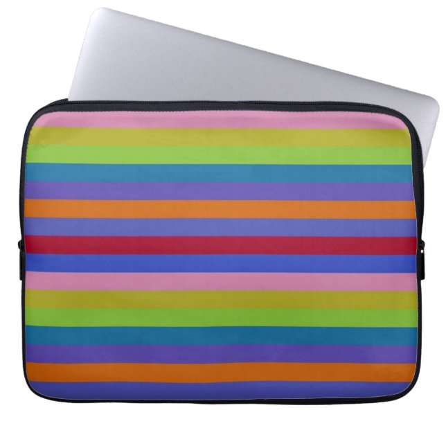 Retro Color Stripe Pattern 7 Laptop Sleeve (Front)