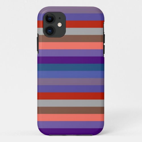 Retro Color Stripe Pattern 8 iPhone 11 Case