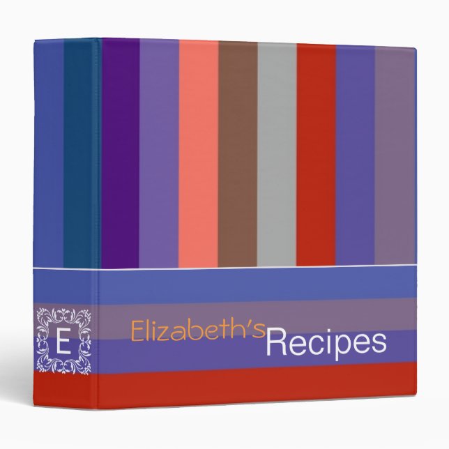 Retro Color Stripe Pattern 9 Binder (Front/Spine)