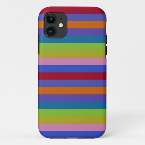 Retro Color Stripe Pattern 9 iPhone 11 Case