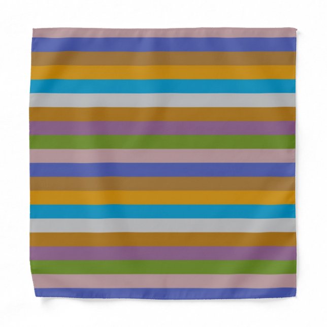 Retro Color Stripe Pattern Bandana (Front)
