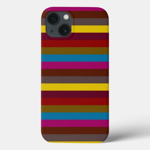 Retro Color Stripe Pattern iPhone 13 Case