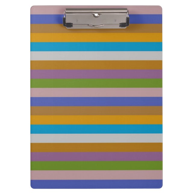 Retro Color Stripe Pattern Clipboard (Front)