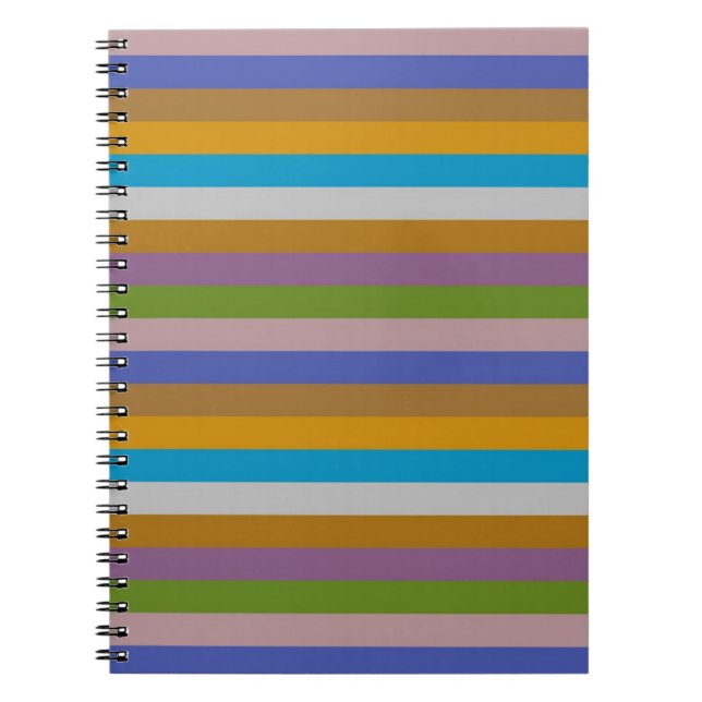 Retro Color Stripe Pattern Notebook (Front)