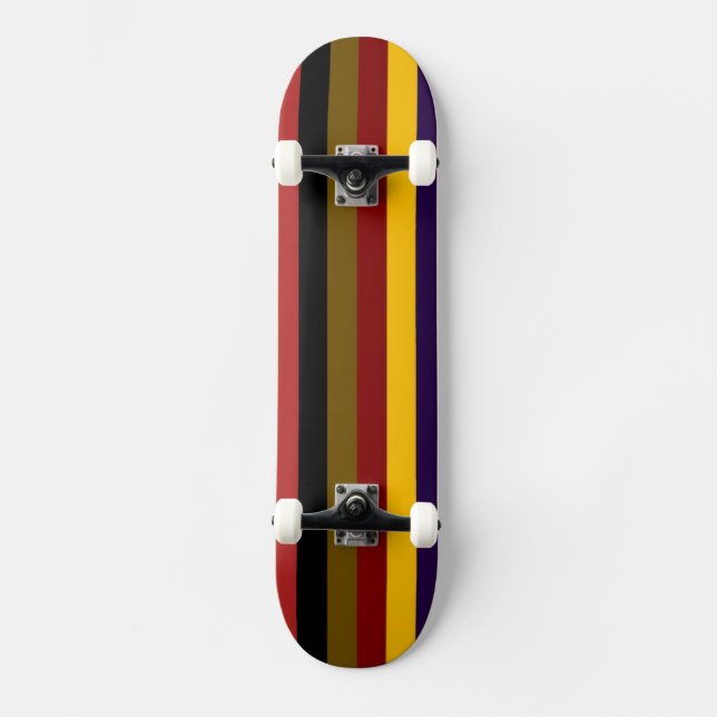 Retro Color Stripe Pattern Skateboard (Front)