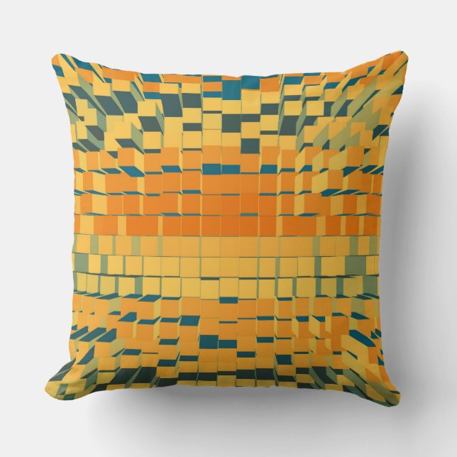 Retro Color Stripes #8 Throw Pillow (Front)