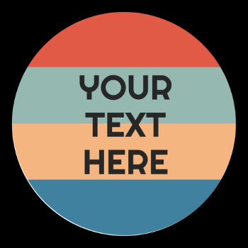 Retro Color Stripes Vintage Look Add Text Classic Round Sticker by Sideview at Zazzle