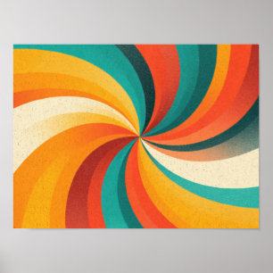 Retro Color Swirl – Vintage Abstract Background Poster