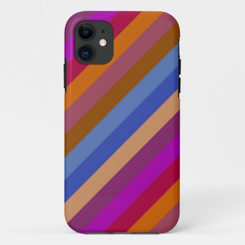 Retro Color Trendy Stripe Pattern iPhone 11 Case