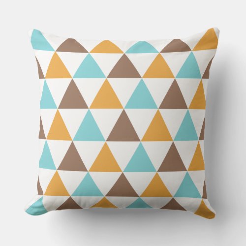 Retro Color Triangle Pattern Throw Pillow