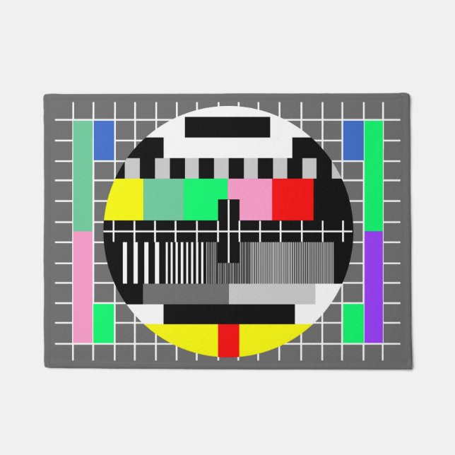 Retro color tv test screen doormat (Front)