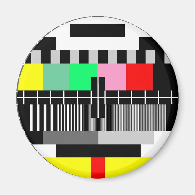 Retro color tv test screen magnet (Front)