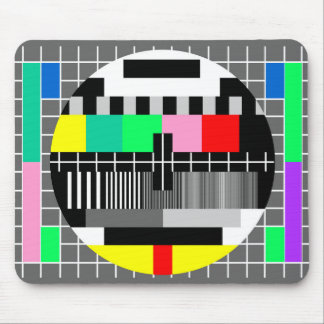 Retro color tv test screen mouse pad