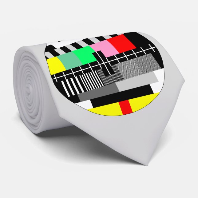 Retro color tv test screen tie (Rolled)