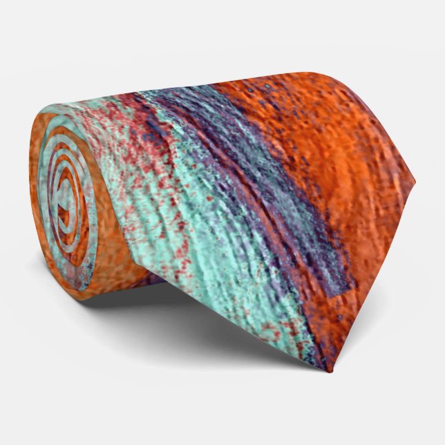 Retro Color Wood Grain #2 Tie (Rolled)