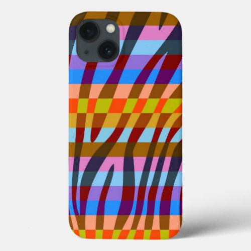 Retro Color Zebra Stripe Pattern 4 iPhone 13 Case