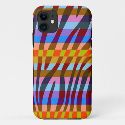 Retro Color Zebra Stripe Pattern 4 iPhone 11 Case