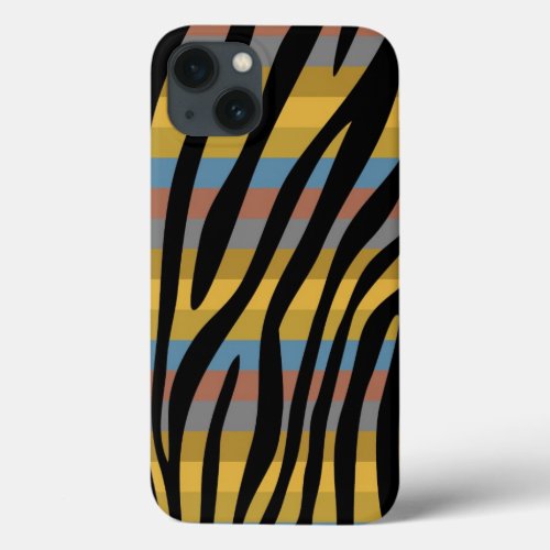 Retro Color Zebra Stripe Pattern 5 iPhone 13 Case