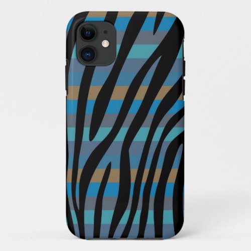 Retro Color Zebra Stripe Pattern 6 iPhone 11 Case