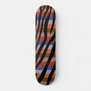 Retro Color Zebra Stripe Pattern 6 Skateboard