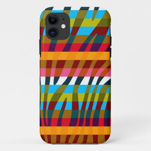 Retro Color Zebra Stripe Pattern 7 iPhone 11 Case