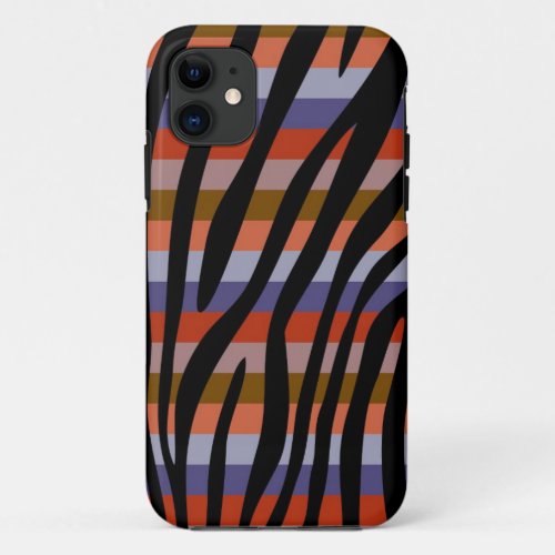 Retro Color Zebra Stripe Pattern 8 iPhone 11 Case