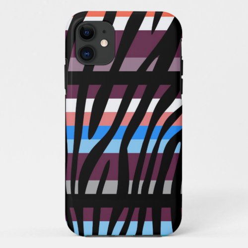 Retro Color Zebra Stripe Pattern iPhone 11 Case