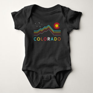 Retro Colorado Flag Rocky Mountain Souvenir Baby Bodysuit